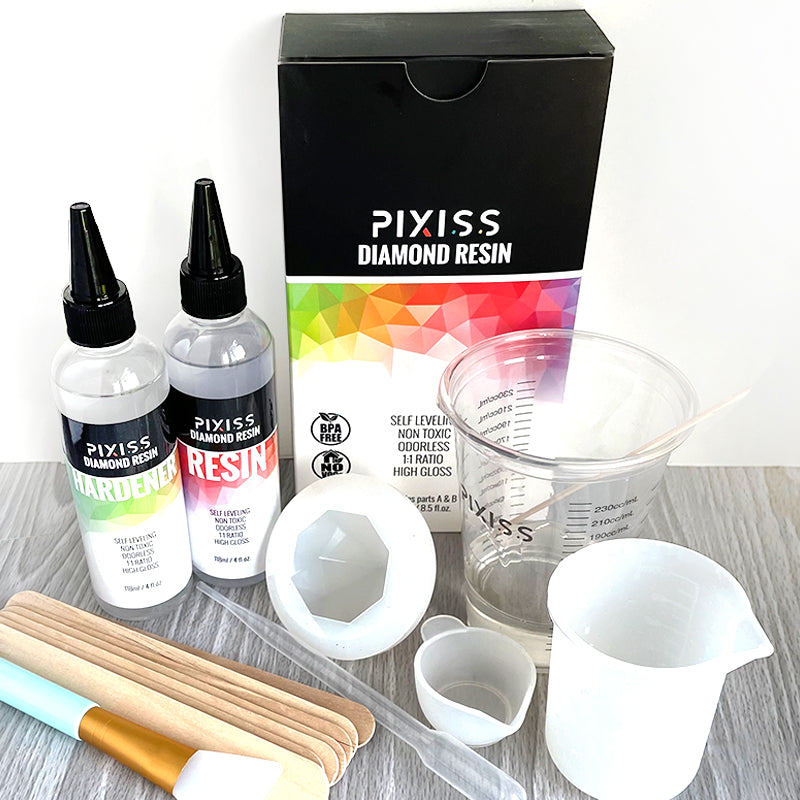 Pixiss Epoxy Resin Mixing Kit with Mica Powders - 89pc