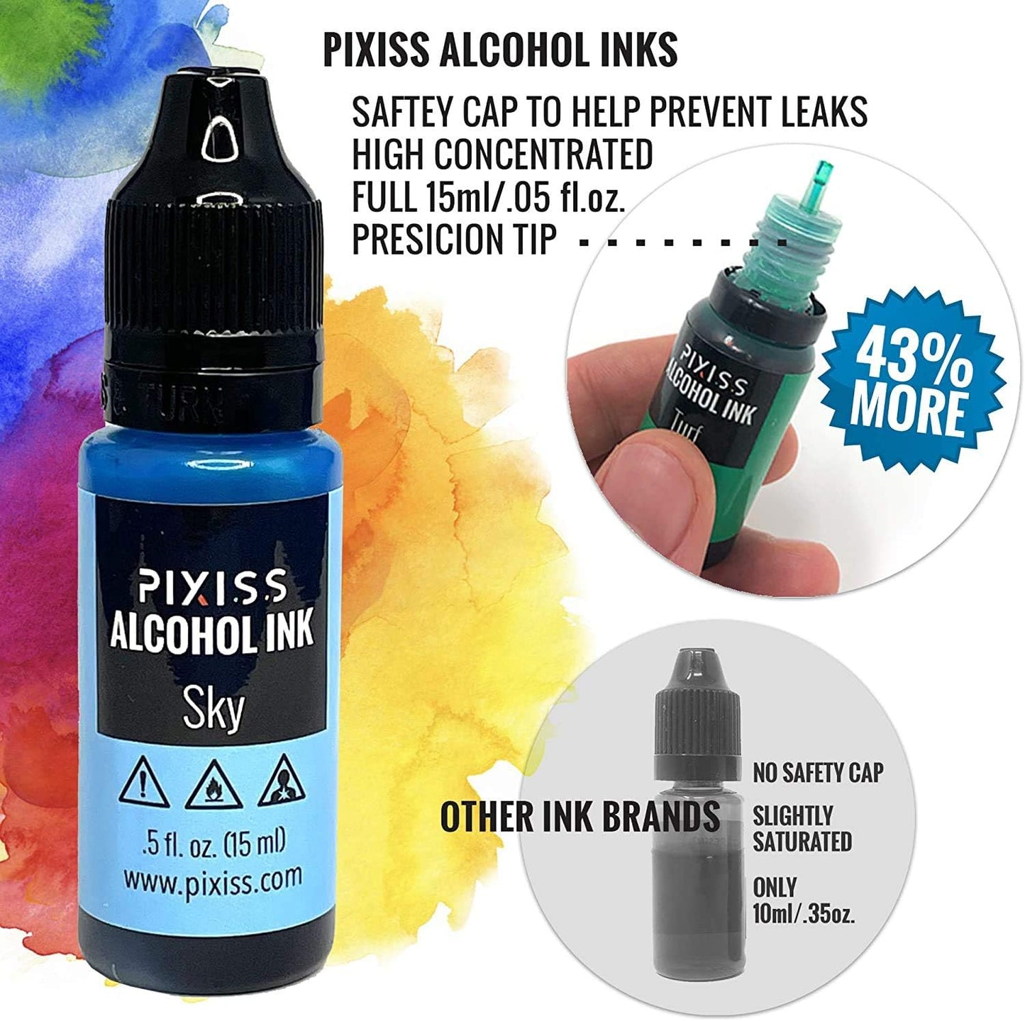 PIXISS Alcohol Ink Set of 5 - Brilliant Purple Hues