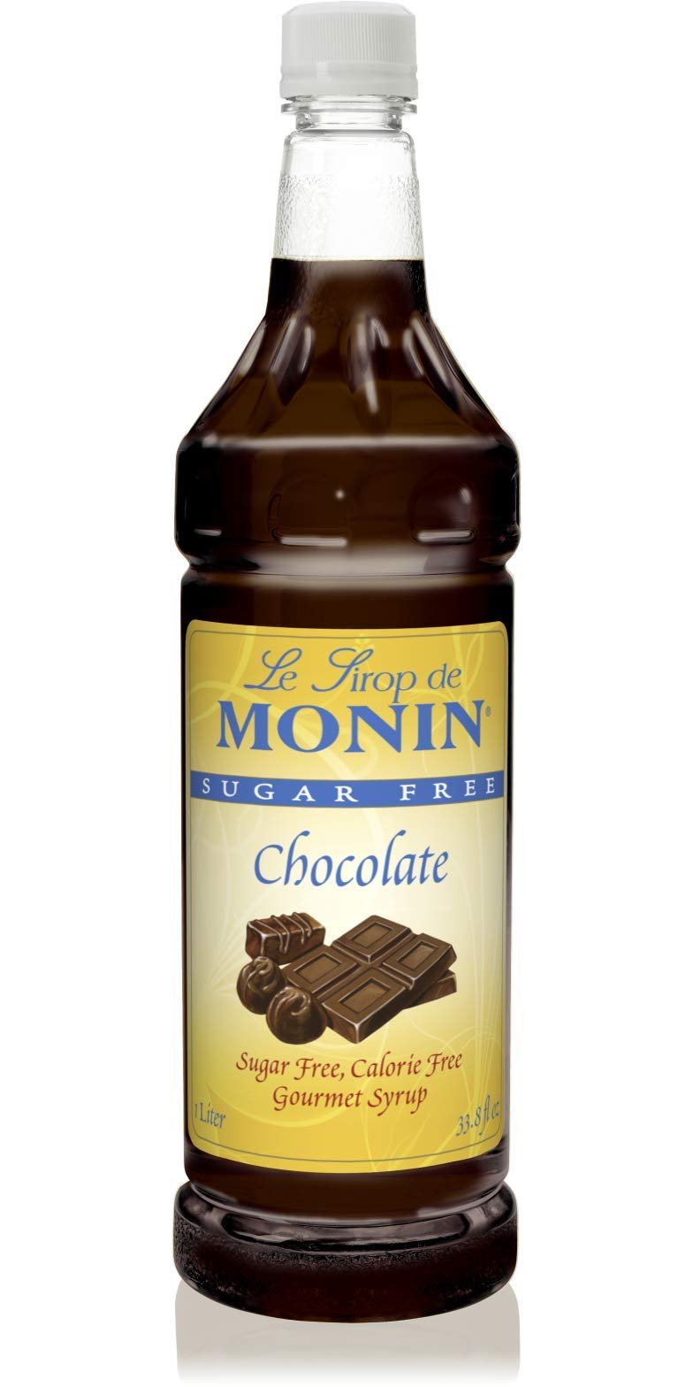 Monin - Sugar Free Chocolate Syrup, Deep & Rich Pure Chocolate, Natural Flavors, Great for Lattes, Mochas, & Frozen Drinks, Vegan, Non-GMO, Gluten-Free (1 Liter)
