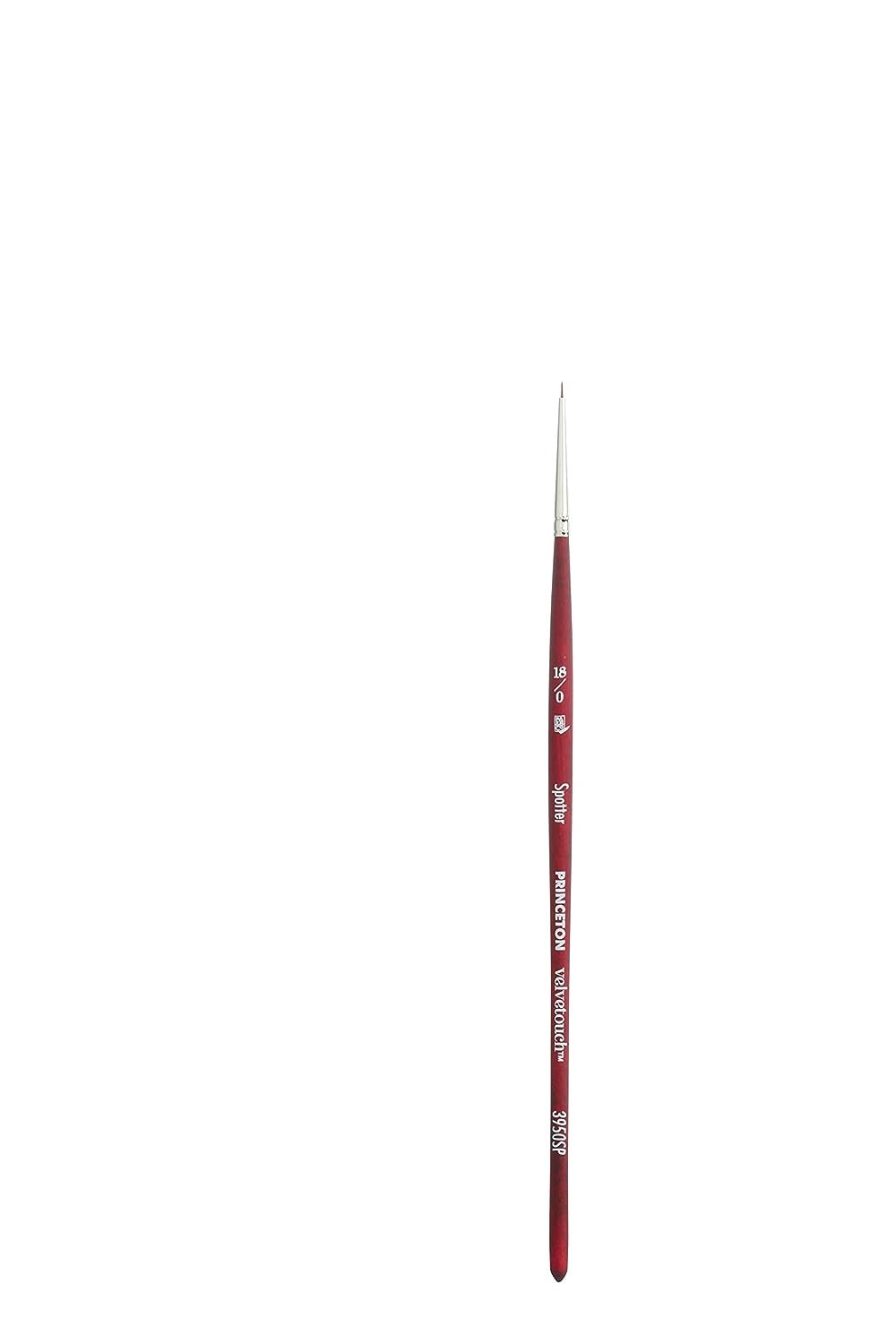 Princeton Velvetouch Artiste, Mixed-Media Brush for Acrylic, Watercolor & Oil, Series 3950 Spotter Luxury Synthetic, Size 18/0