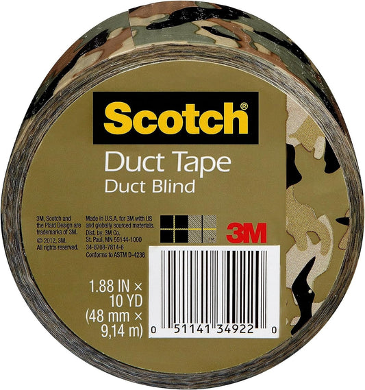 Scotch Duct Tape, Camo, 1.88 in x 10 yd, 1 Roll (910-CMO-C)