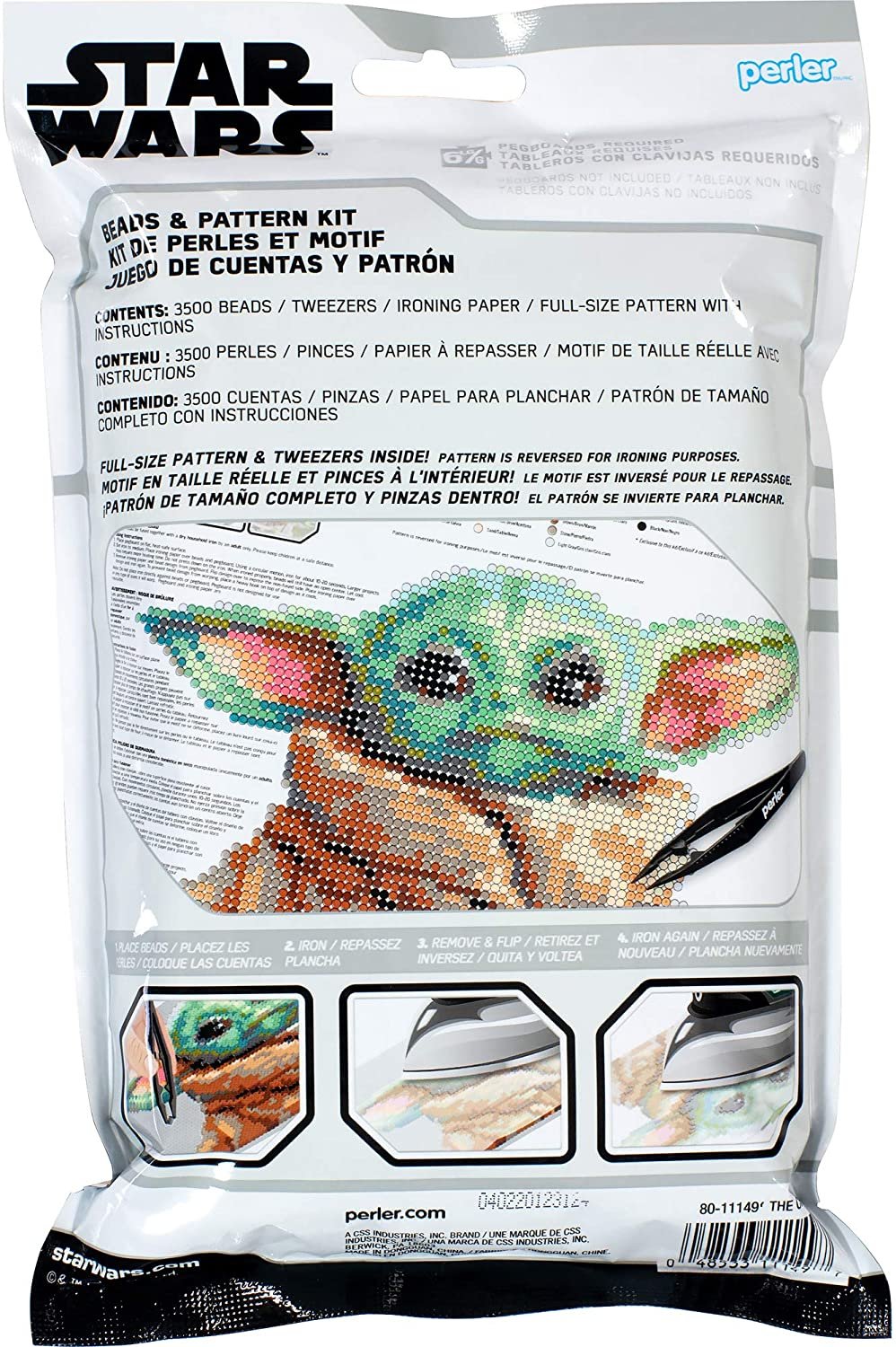 Perler 80-11149 The Mandalorian Baby Yoda Star Wars Fuse Bead Kit, 3503pcs