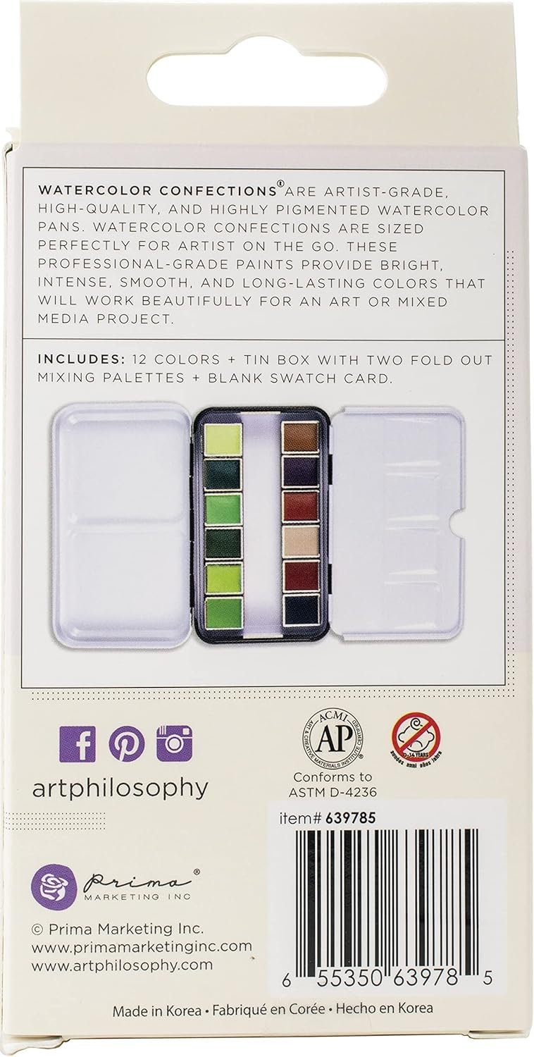 Prima Marketing Prima Confections Watercolor Pans 12/Pkg-Terrain, Original