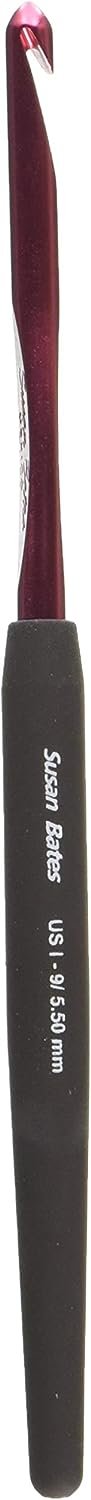 Susan Bates Silvalume Soft Handle Aluminum Crochet Hook 5.5"-Size I9/5.5Mm