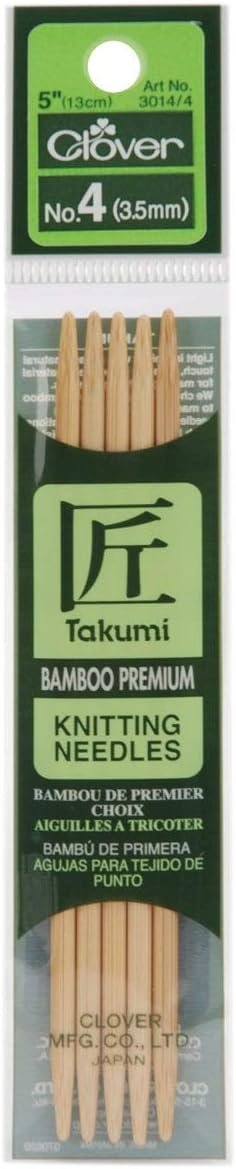Clover Bamboo Double Point Knitting Needles 5" 5/Pkg-Size 5