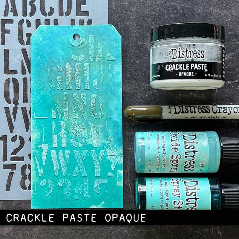 Ranger Ink Bundle Set- Tim Holtz Distress® Crackle Paste Translucent and Opaque, 3oz Each TDA79651 and TDA71303 and