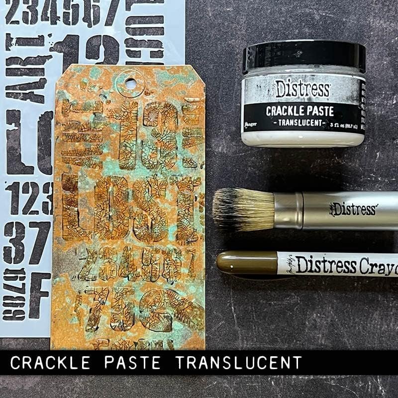 Ranger Ink Bundle Set- Tim Holtz Distress® Crackle Paste Translucent and Opaque, 3oz Each TDA79651 and TDA71303 and