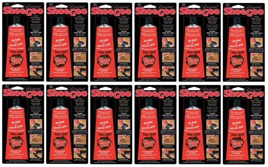 (12-Pack) Shoe Goo Black 3.7 Oz Footwear Adhesive Repair & Protective Coating