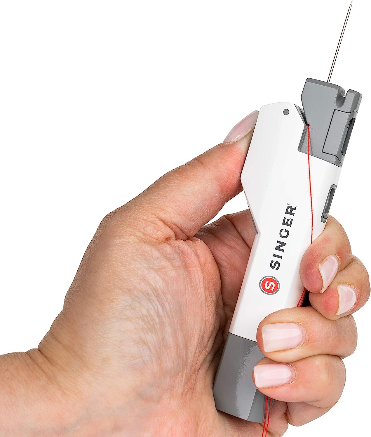SINGER Needle Threader Assistant - Automatic Hand Sewing Needle Threader,Gray