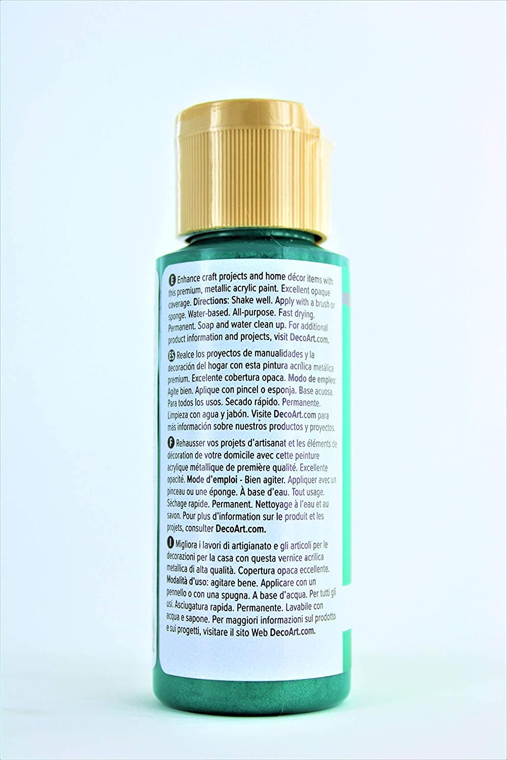 2-Pack - DecoArt Dazzling Metallics Acrylic Colors - Crystal Green, 2-Ounces Each