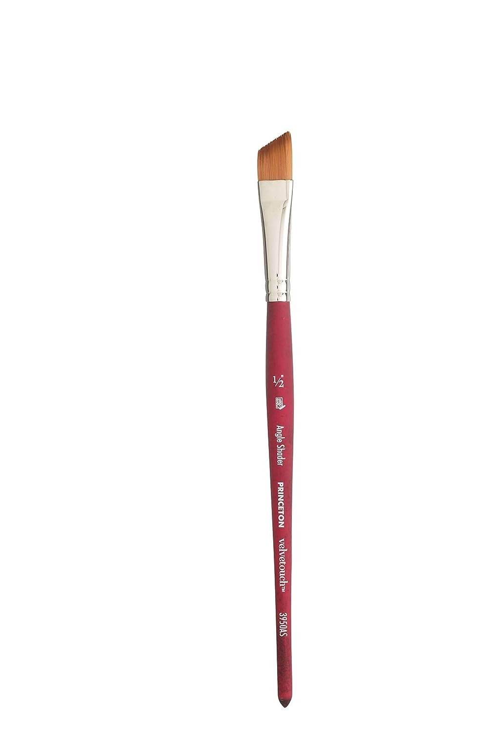 Princeton Velvetouch, Series 3950, Paint Brush for Acrylic, Oil and Watercolor, Angle Shader, 1/2 Inch