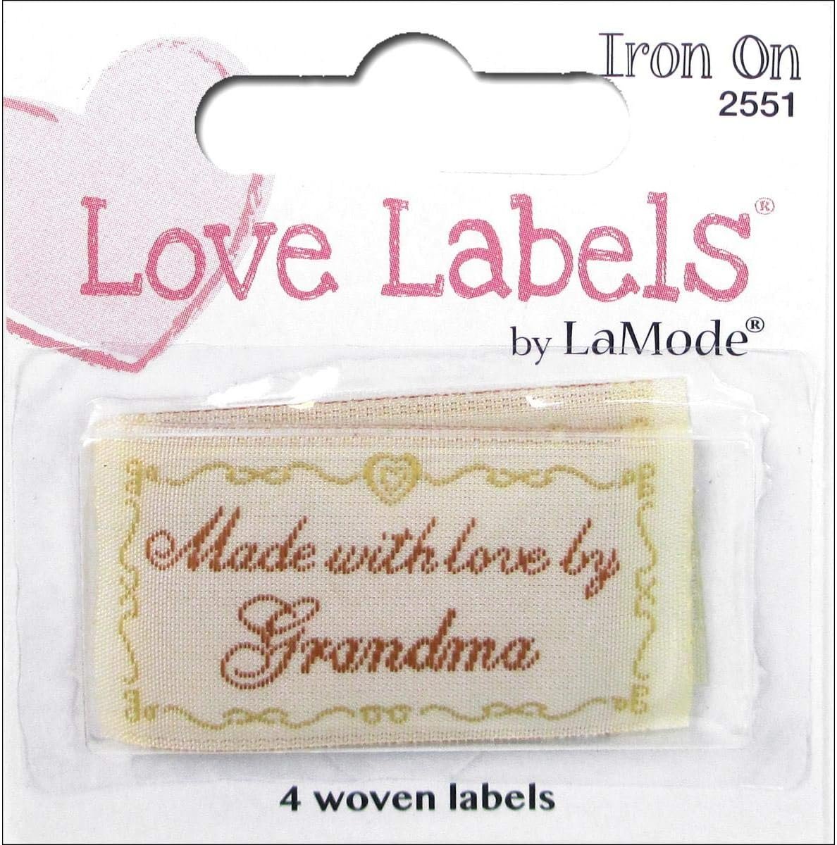 jbr2000016 LoveLabels 4/pkg Inch Made With Love By Grandma Inch