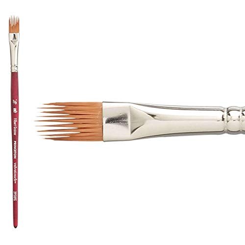 PRINCETON ARTIST BRUSH CO. Princeton Velvetouch Artiste, Mixed-Media Brush for Acrylic, Watercolor & Oil, Series 3950 Filbert Grainer Luxury Synthetic, Size 3/8