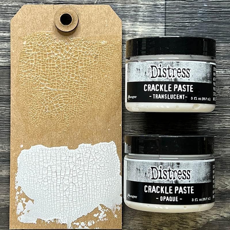 Ranger Ink Bundle Set- Tim Holtz Distress® Crackle Paste Translucent and Opaque, 3oz Each TDA79651 and TDA71303 and