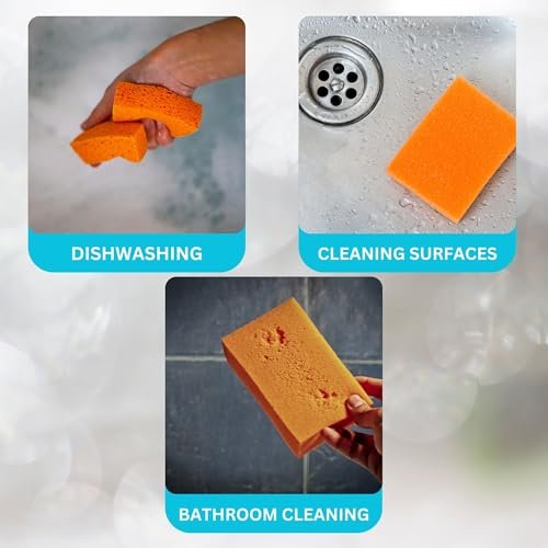 Ajax Oxygen Bleach Cleanser (2-Pack) + 3 Lilazoo Multi-Purpose Scrub Sponges – For Cleaning Porcelain, Ceramic Tile, Pots, Pans, Stainless Steel, Fixtures, and Aluminum