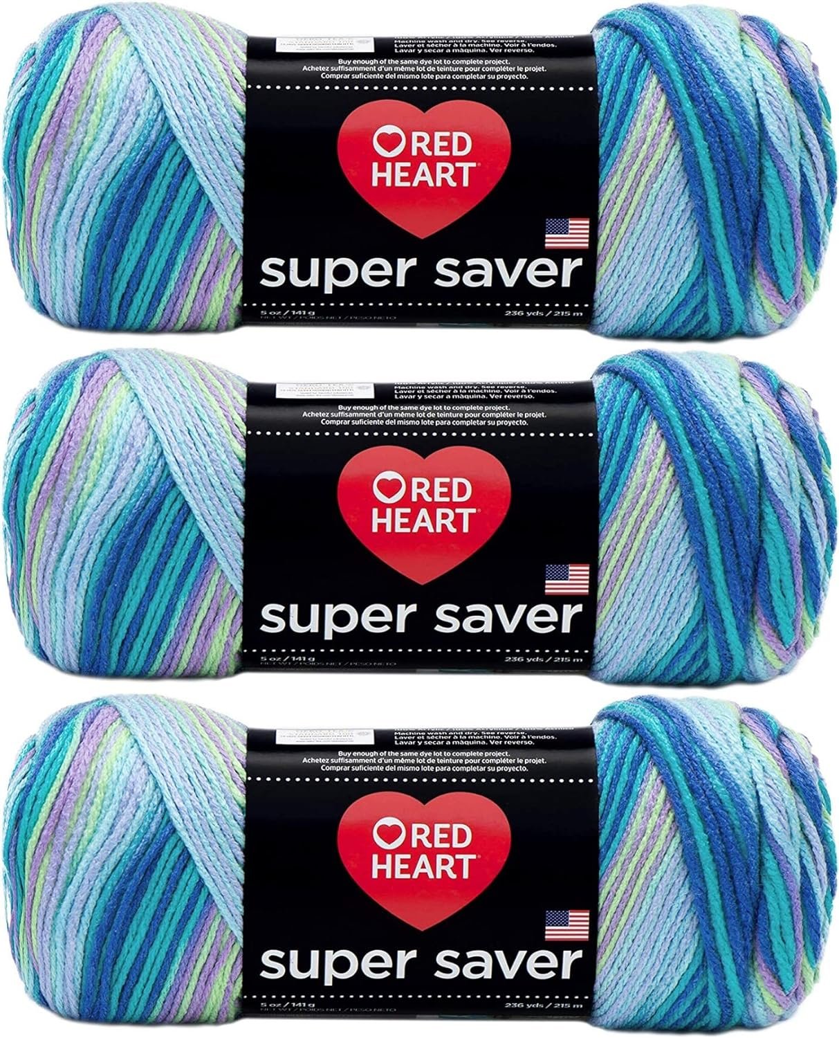 Red Heart Super Saver Yarn (3-Pack) Wildflowers E300-39553