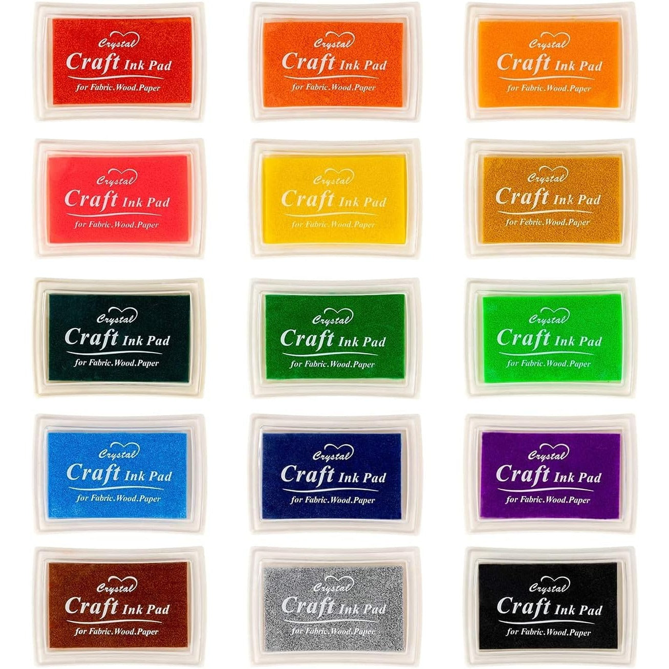 Pixiss Stamp Ink Pads Set of 15 - Perfect for Crafting, Scrapbooking & DIY Projects