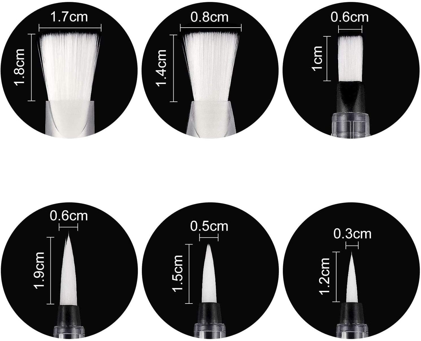 PIXISS Refillable Blending Brushes Set of 6