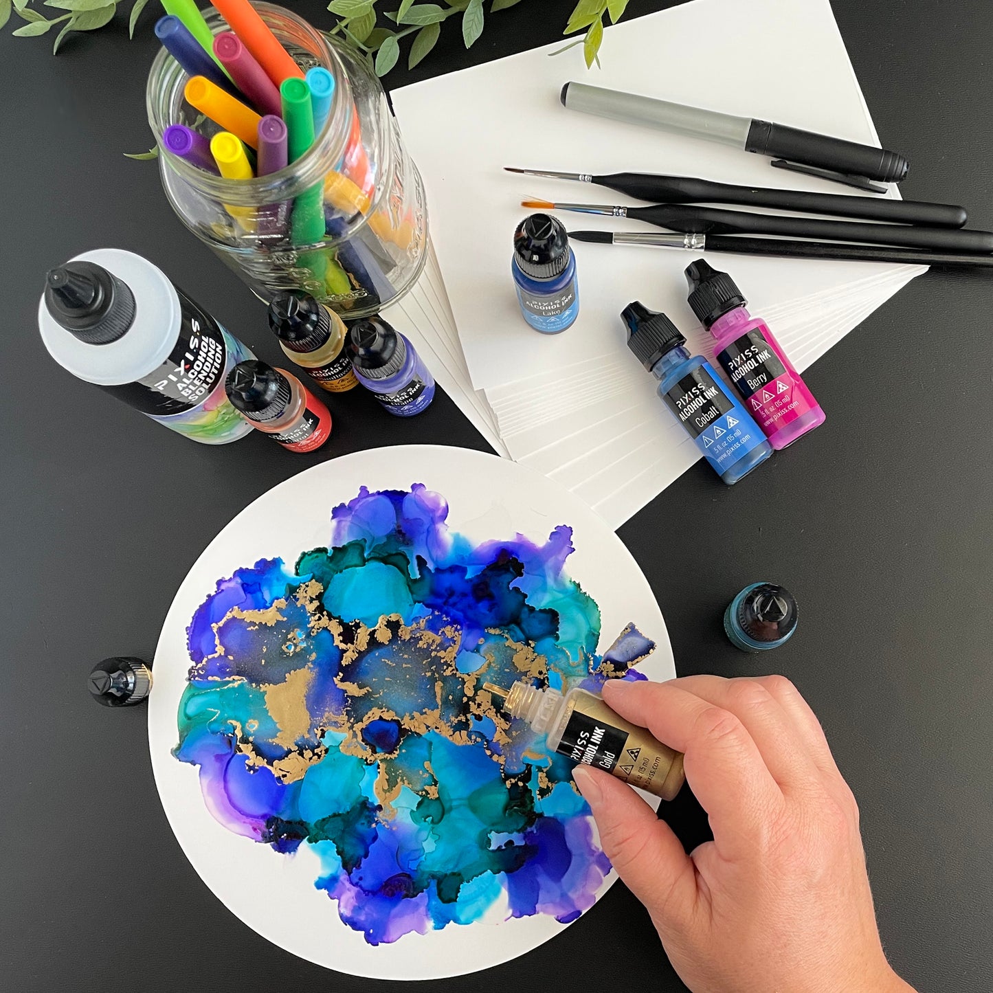 PIXISS Round Alcohol Ink Paper