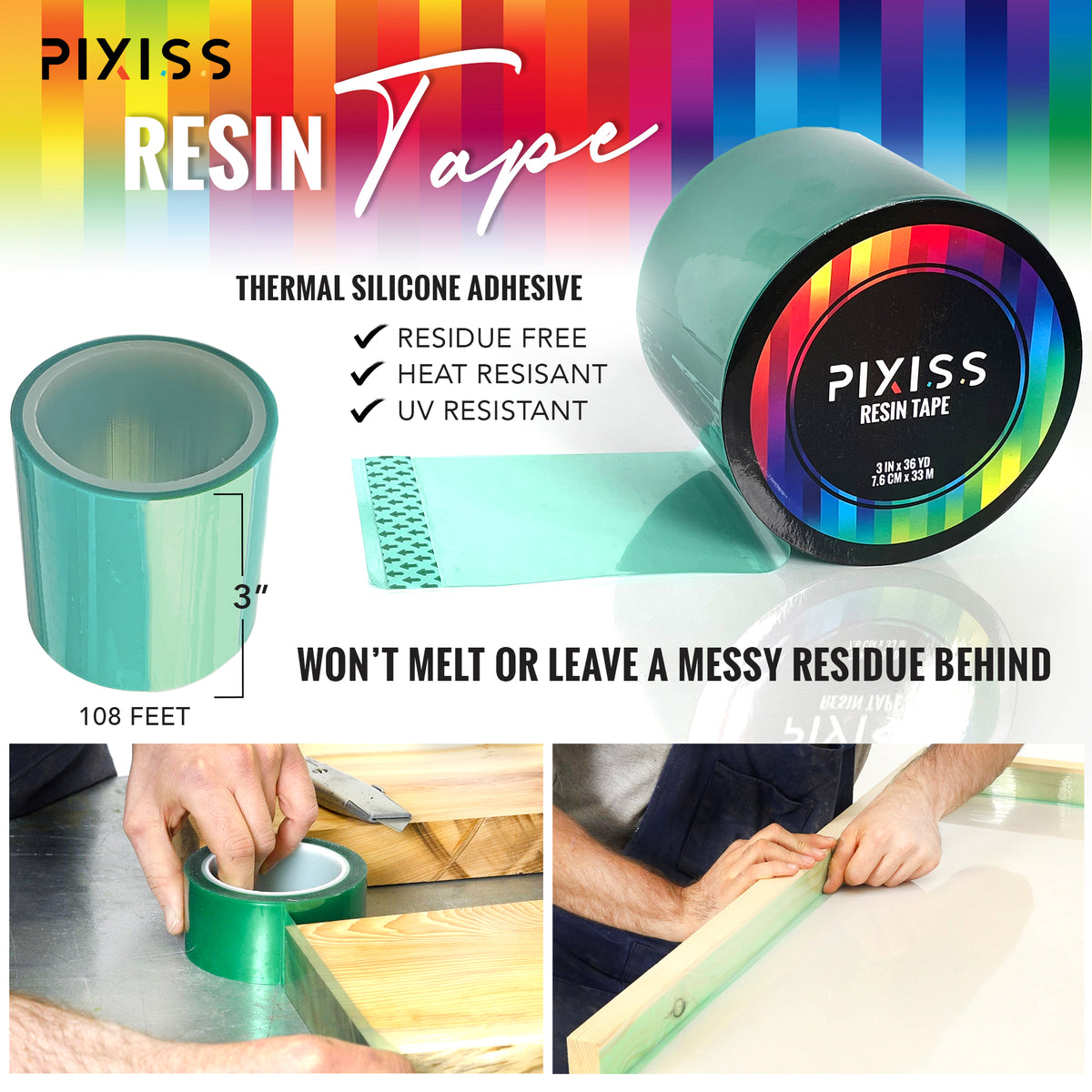 PIXISS UV Resin, Resin Tape & UV Mini Light with FREE Accessories Kit –  Pixiss