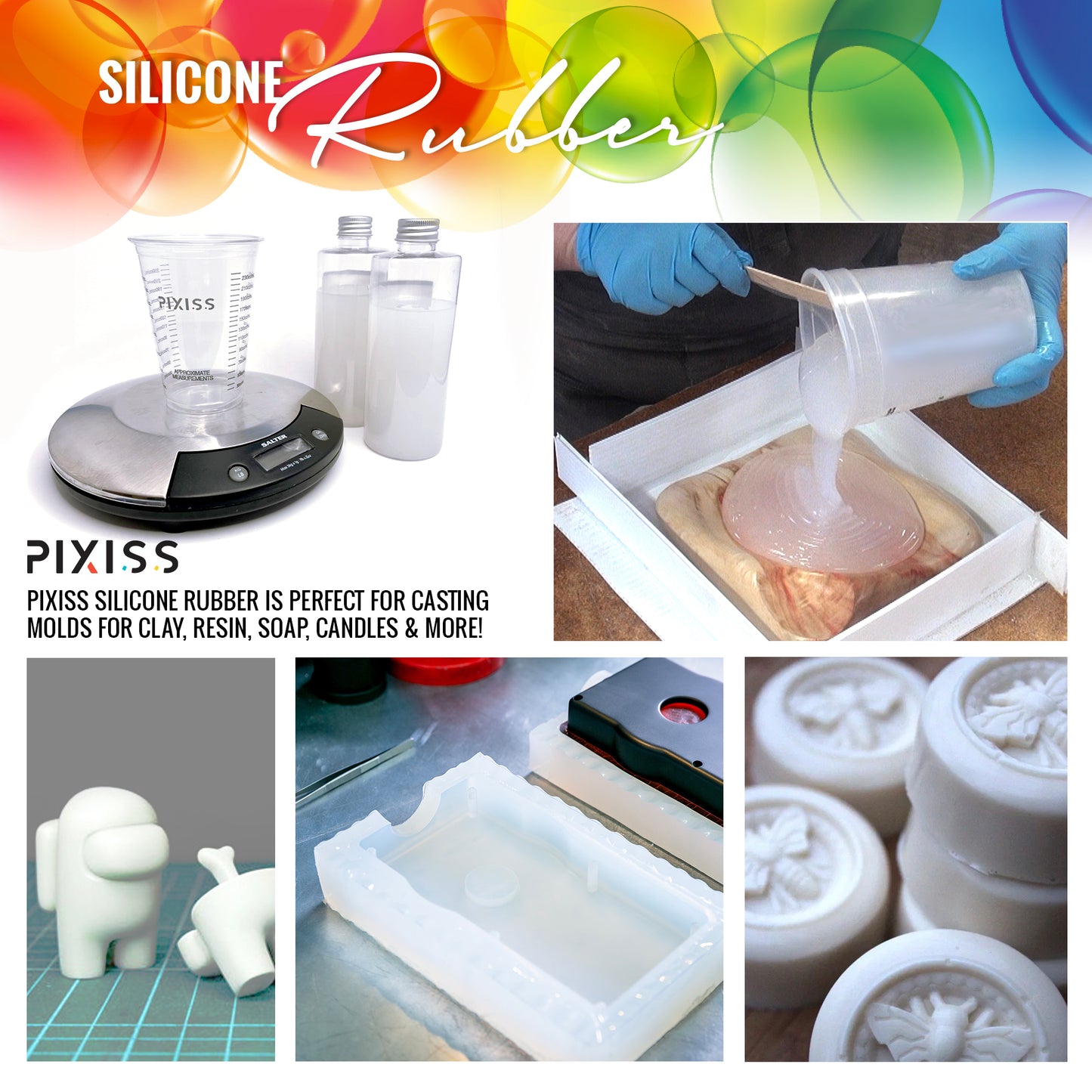 PIXISS Liquid Silicone Rubber For Mold Making - 21.16 oz. Kit