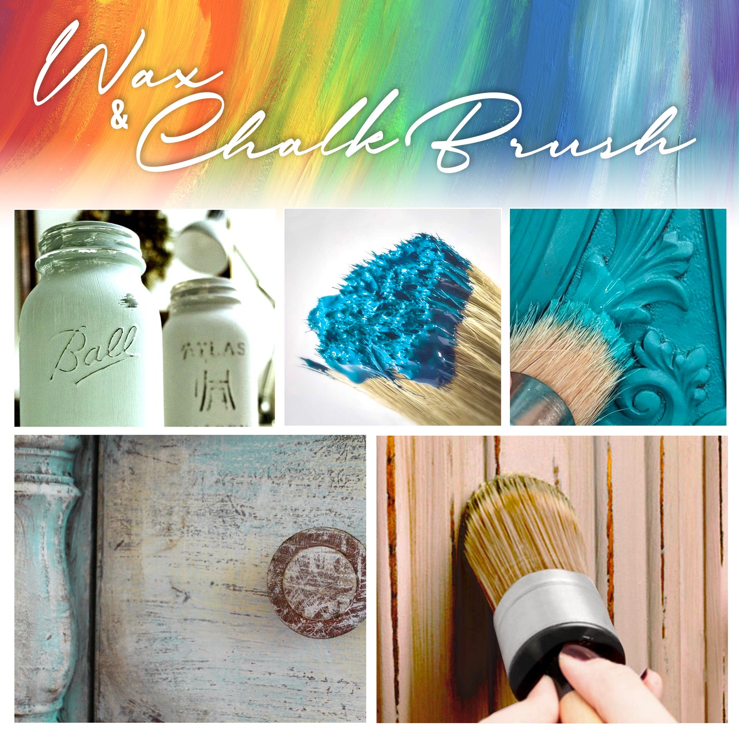PIXISS Wax & Chalk Brush Set; 2pc