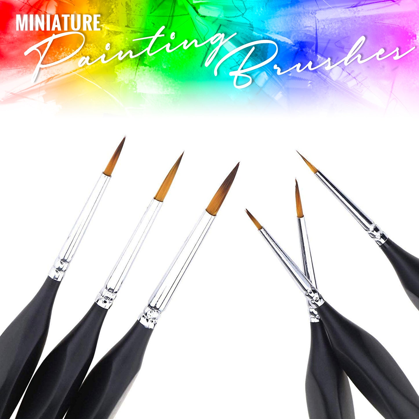 PIXISS Fine Tip Miniature Brushes - 6PC