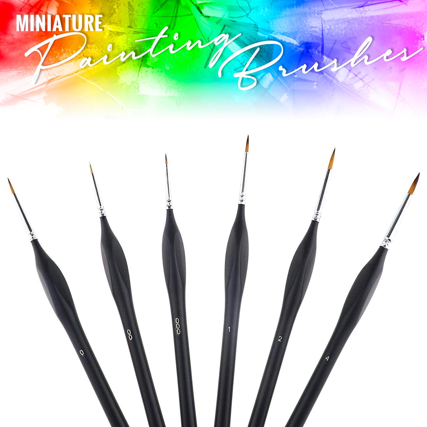 PIXISS Fine Tip Miniature Brushes - 6PC