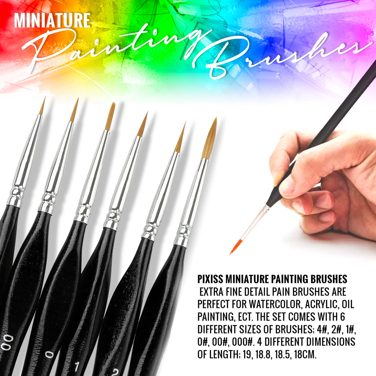 Pixiss Miniature Brushes with Precision Crafting Knife Bundle