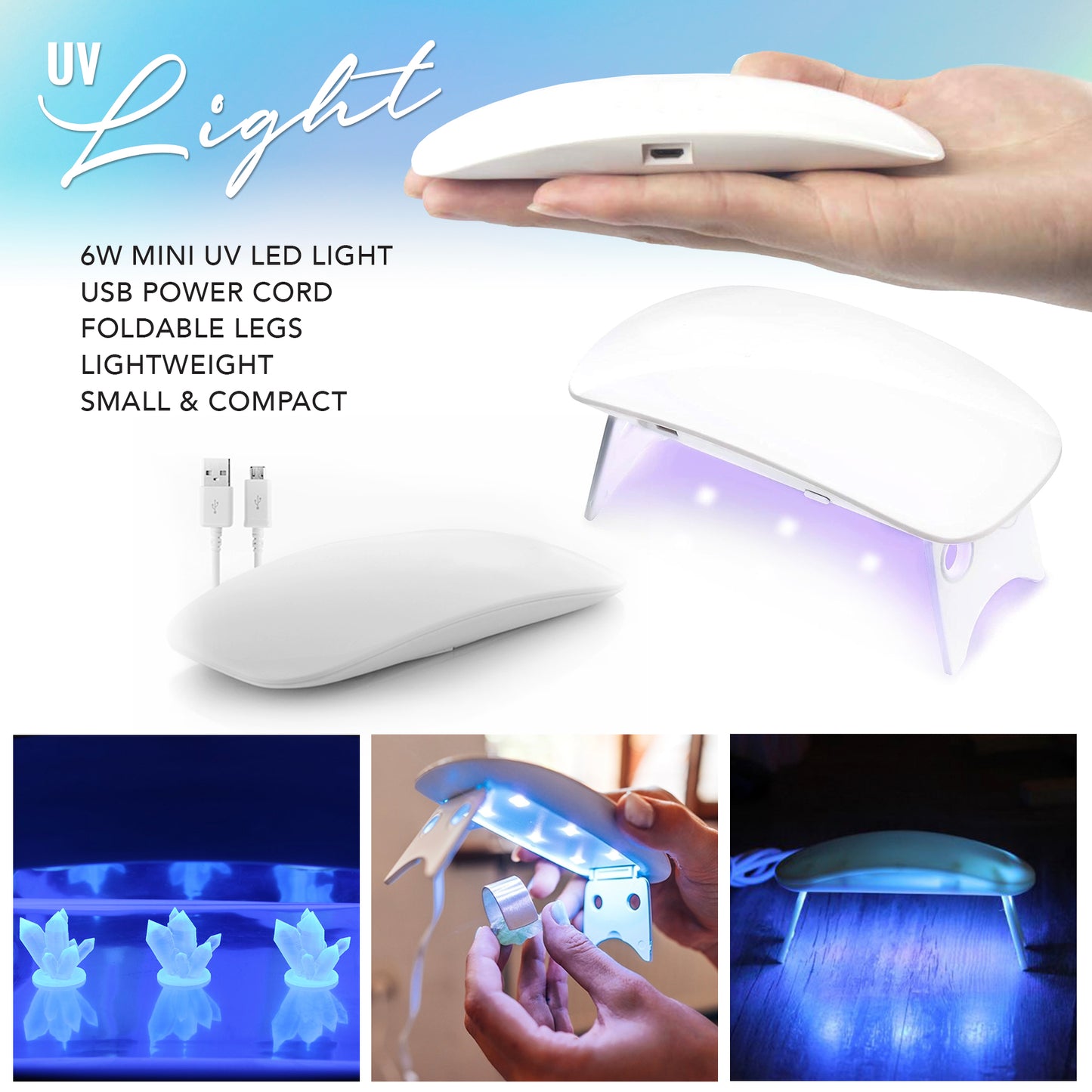 PIXISS UV Resin, Resin Tape & UV Mini Light with FREE Accessories Kit