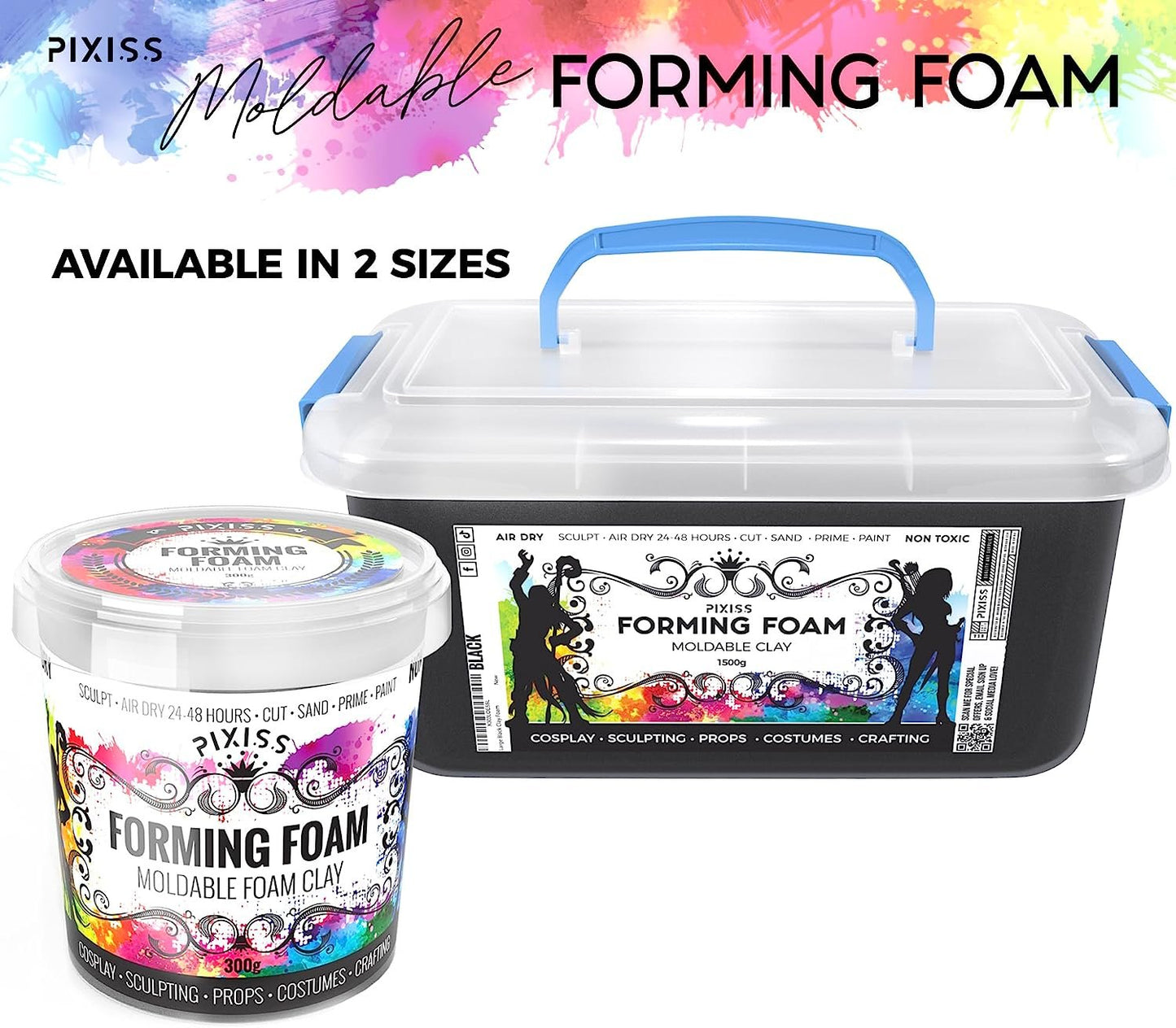 Pixiss Modeling Foam Clay - Premium Foam Air Dry Clay Cosplay Foam, 1500 Gram