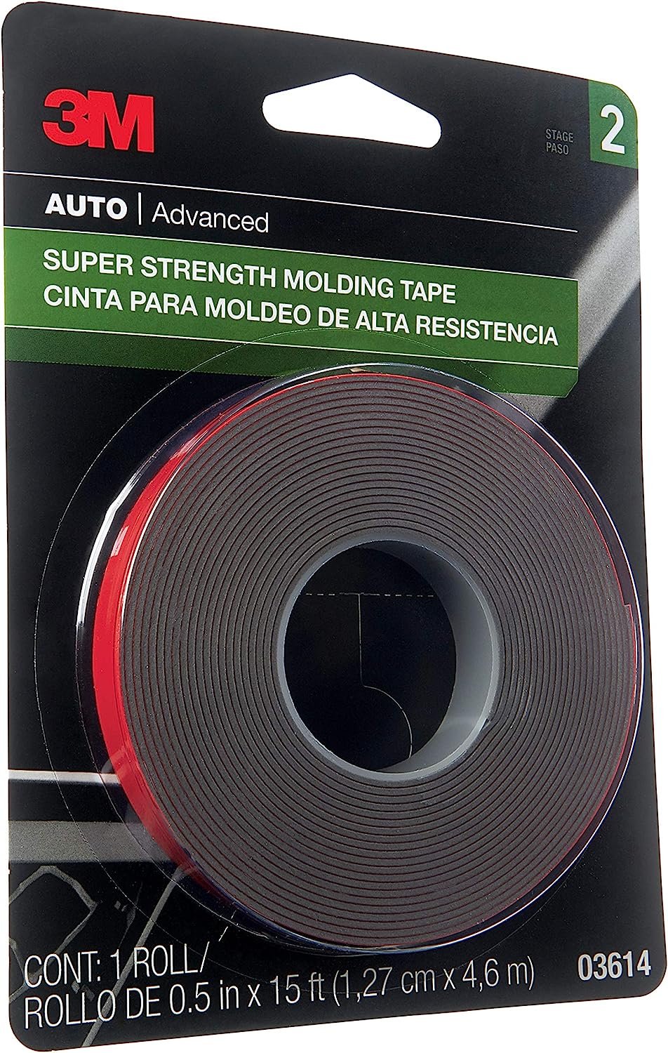 3M Super Strength Molding Tape, 03615, 7/8 in x 5 ft