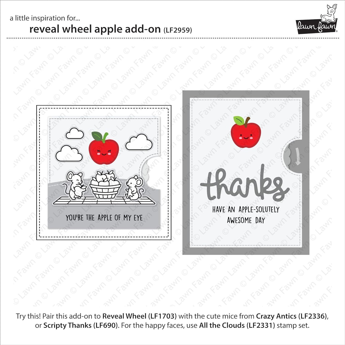 Lawn Fawn LF2959 Reveal Wheel Apple Add-On Dies