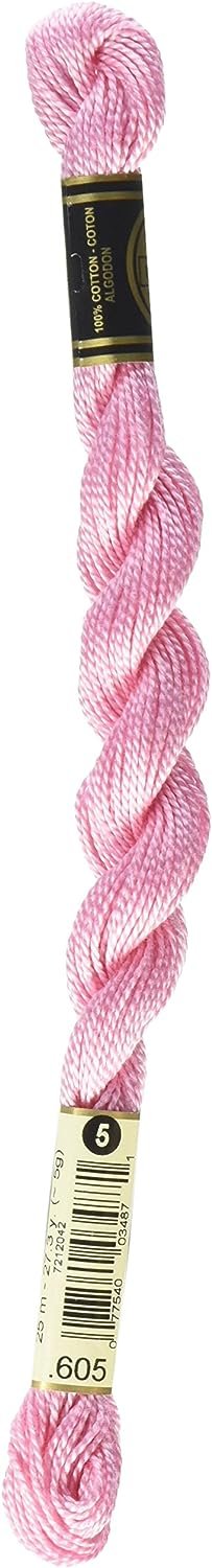 DMC 115 5-605 Pearl Cotton Thread, Very Light Cranberry, Size 5