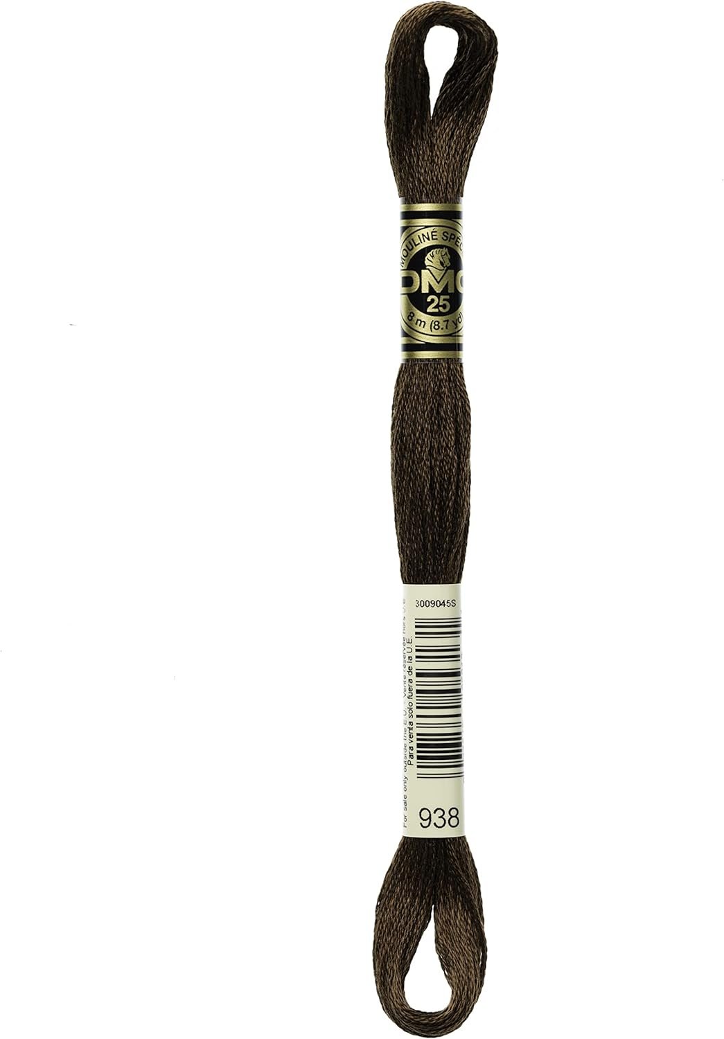 DMC Thread 6-Strand Embroidery Cotton 8.7 Yards Ultra Dark Coffee Brown 117-938 (12-Pack)