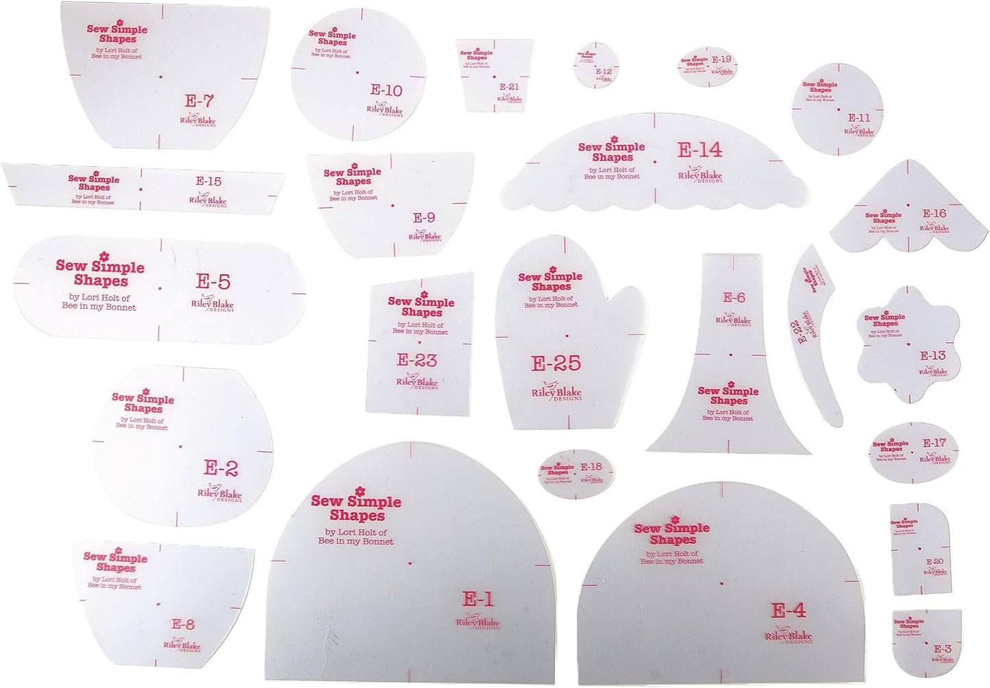 RILEY BLAKE DESIGNS Template Set, Bake Sale 2 by Lori Holt 25/Pkg