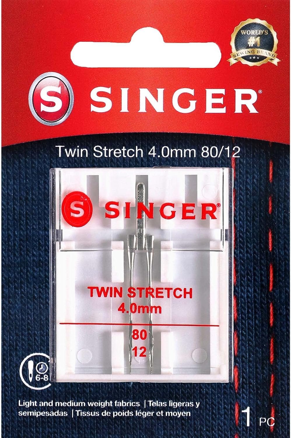 SINGER 04719 Universal Twin Stretch Sewing Machine Needle