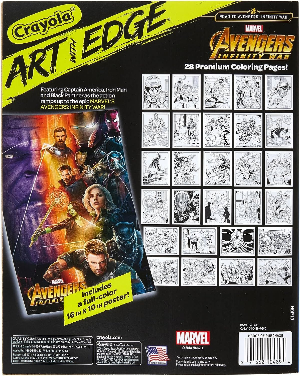 Crayola Marvel Avengers Endgame Coloring Pages, (Model: 40489)