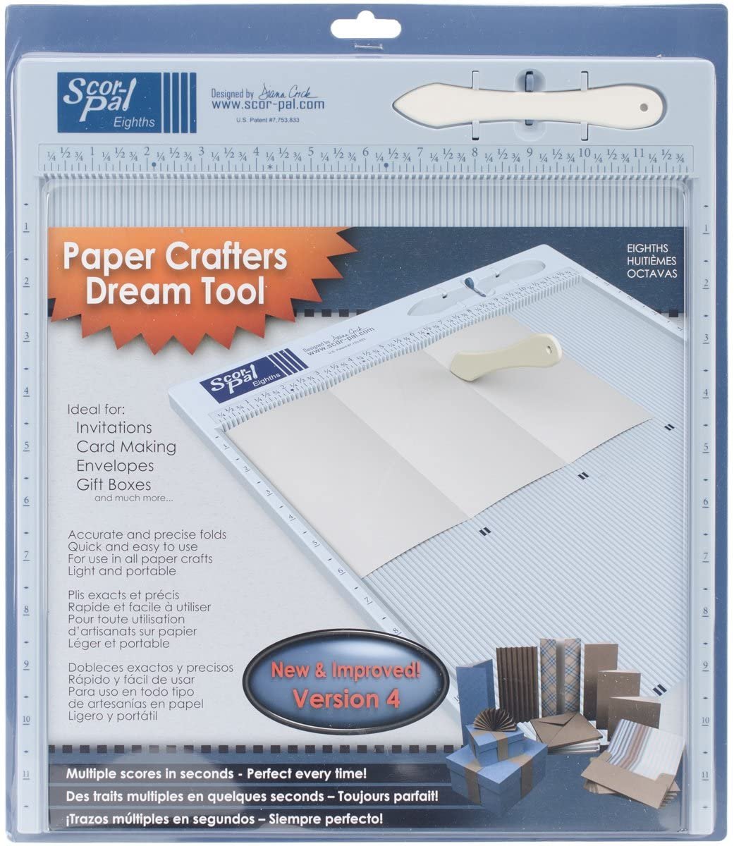 Scor-Pal SP108 Eighths Measuring and Scoring Board, 12" by 12", 1/8" Space Grooves