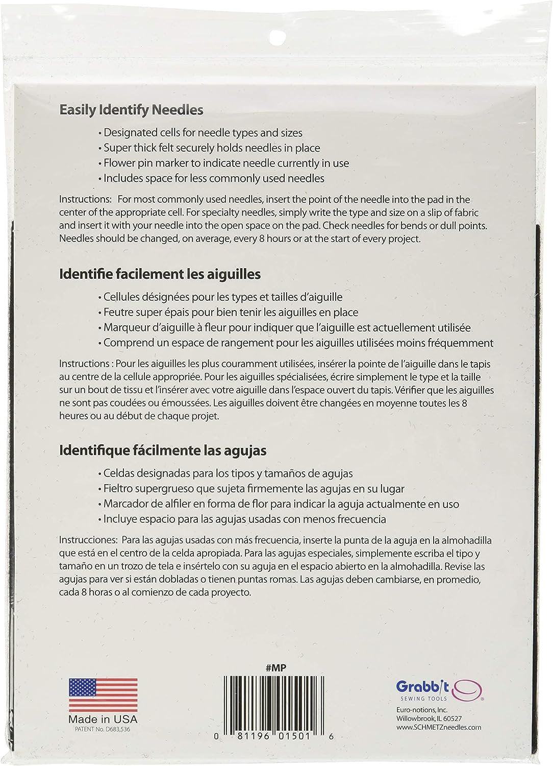 Blue Feather My Pad for Needles Machine Needle Organizer