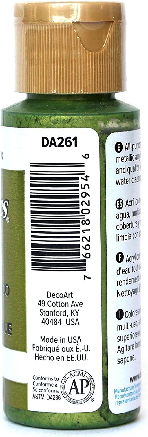 DecoArt Dazzling Metallics 2-Ounce Festive Green Acrylic Paint