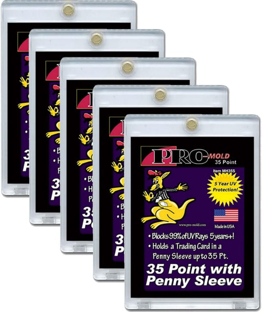 5-Count Pro-Mold 35pt. Magnetic One-Touch Card Holders Holds Sleeved Card MH35S