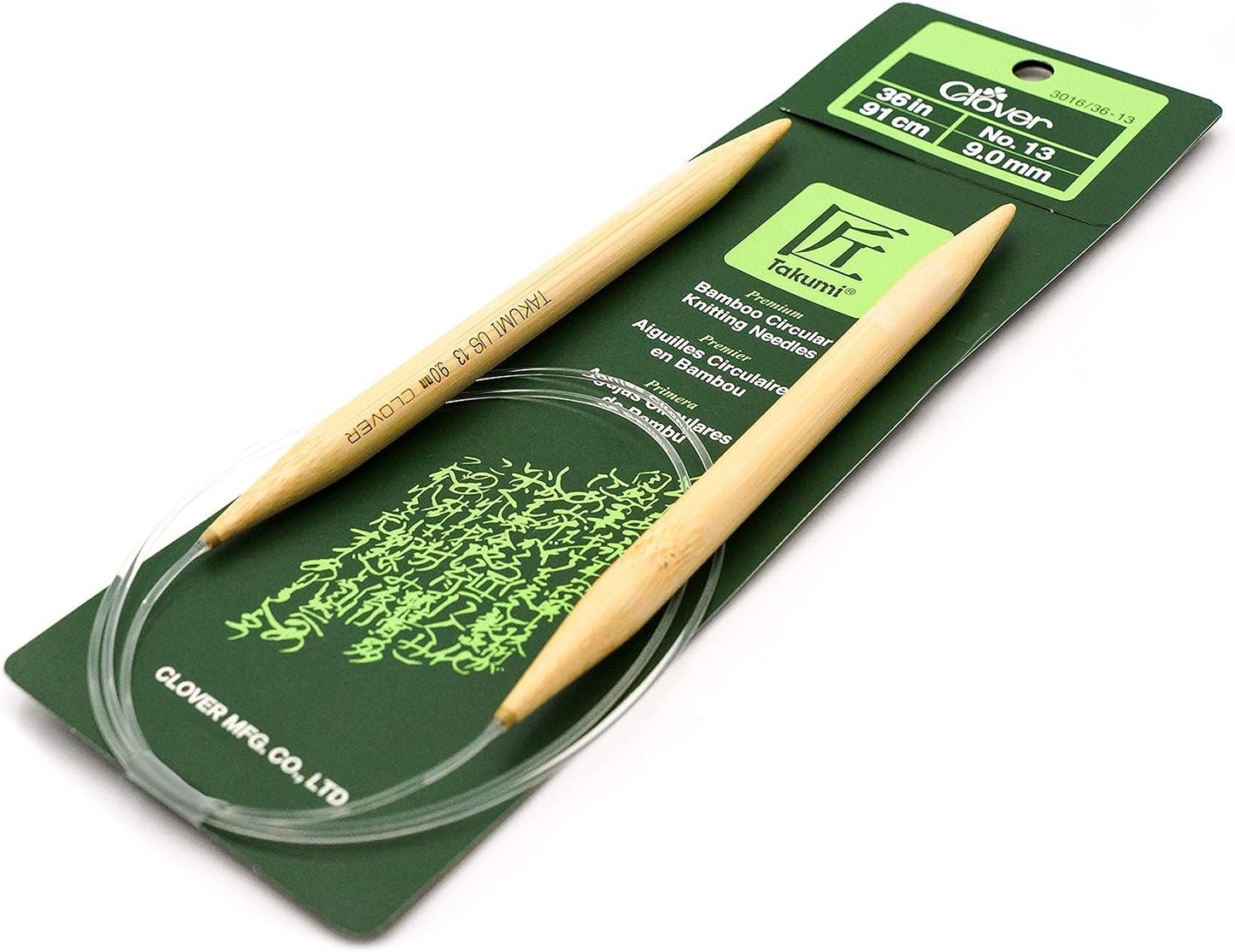 Clover 3016/36-13 Takumi Bamboo Circular 36-Inch Knitting Needles, Size 13