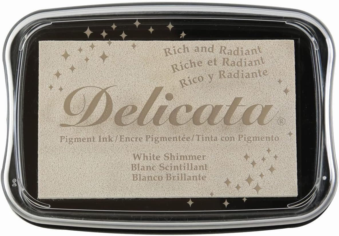 Tsukineko Delicata White Shimmer Metallic Pigment Inkpad