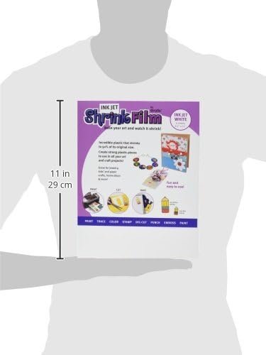 Grafix Ink-Jet Printable Shrink Film – White, 8.5 x 11”, Pack of 50 – Printable Shrink Sheets, Design Your Art, Print, and Shrink It to Create Jewelry, Embellishments, Paper Crafts, Ornaments and More