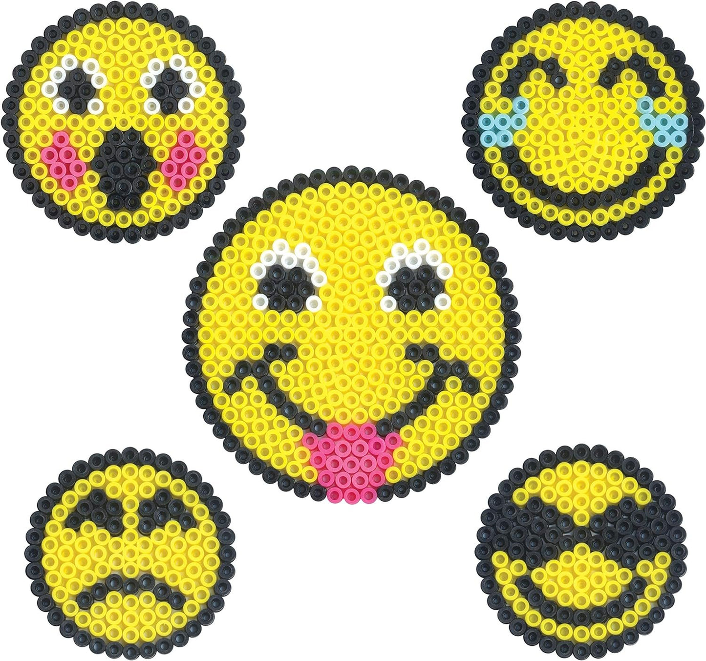 Perler Beads Smiley Face Emoji Fused Bead Kit, 1003pcs, 5 Projects