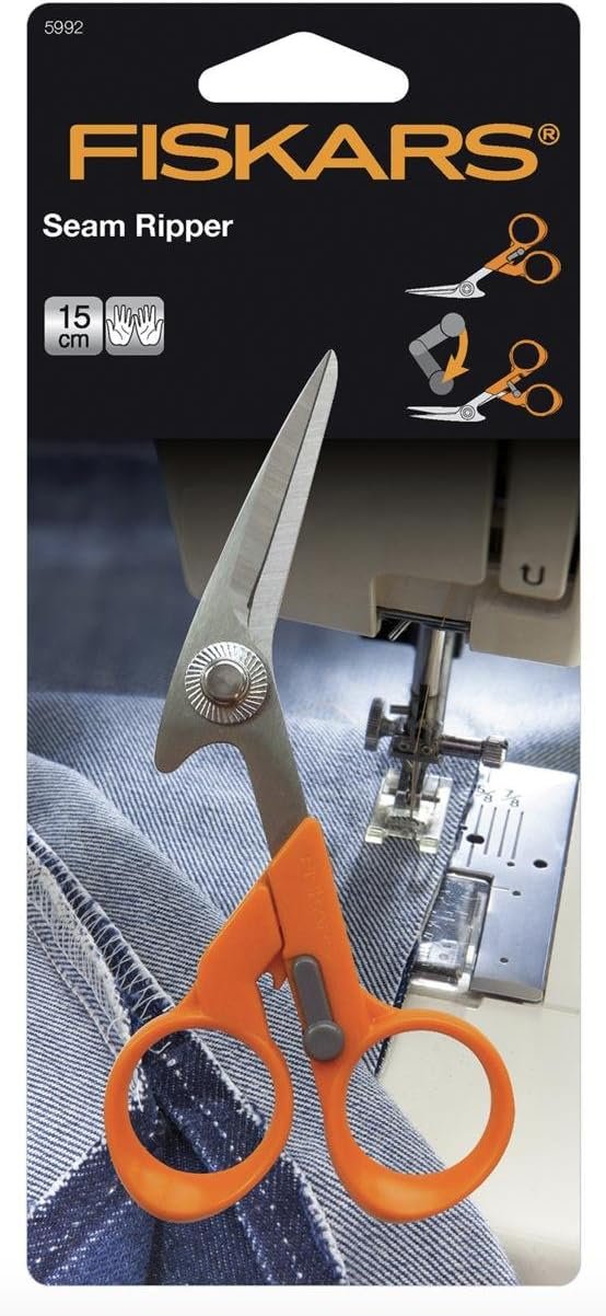 Fiskars 199800-1001RazorEdge Fabric Shears/Seam Ripper for Tabletop Cutting , 5 Inch