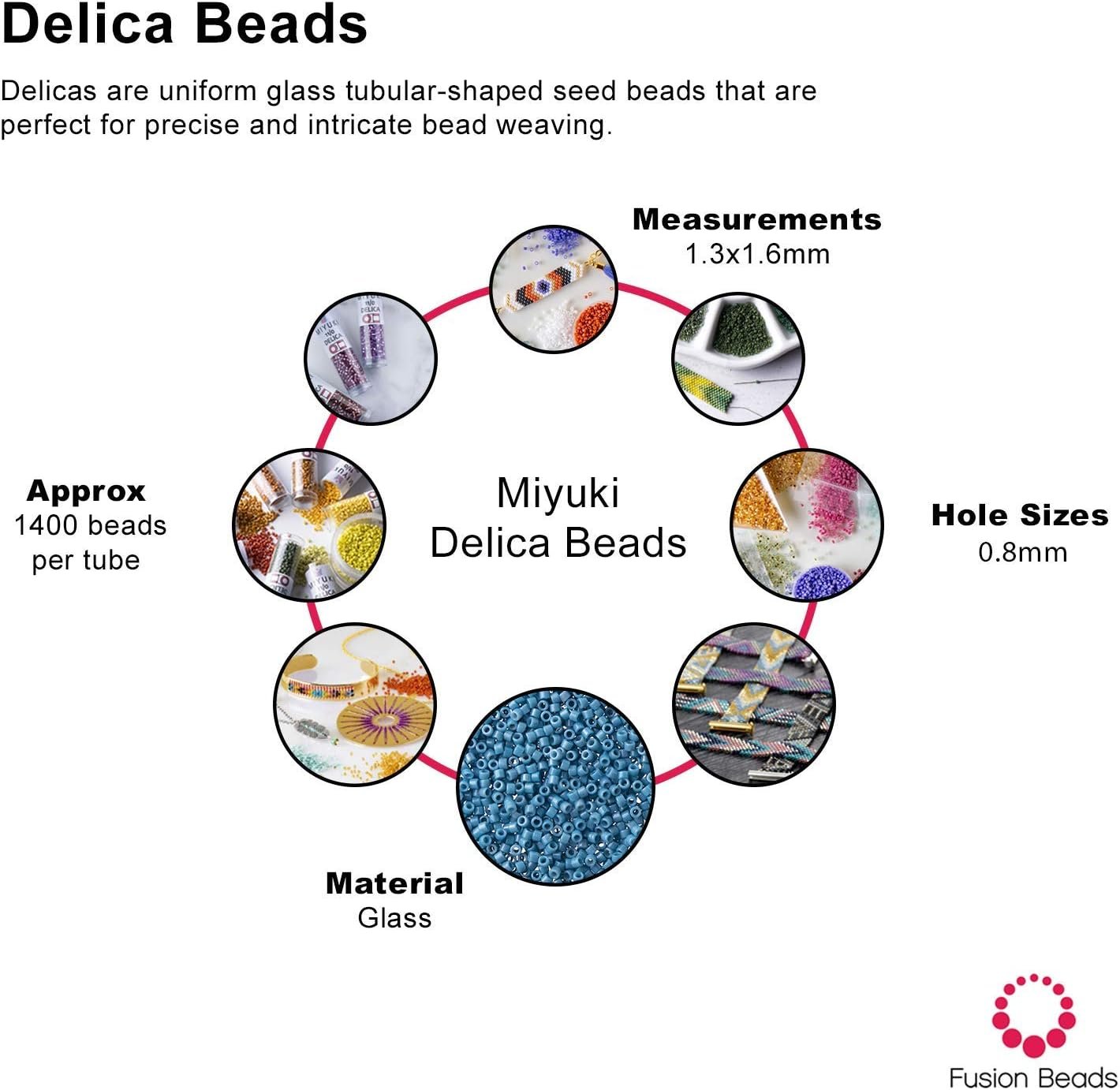 Delica Seed Beads Bundle: Size 11/0, Denim Blue Inside Color Lined Palette Collection DB2382, DB2383, DB2384