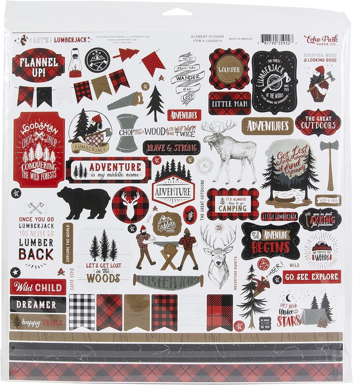 Echo Park Paper Company Let's Lumberjack Collection Kit Paper