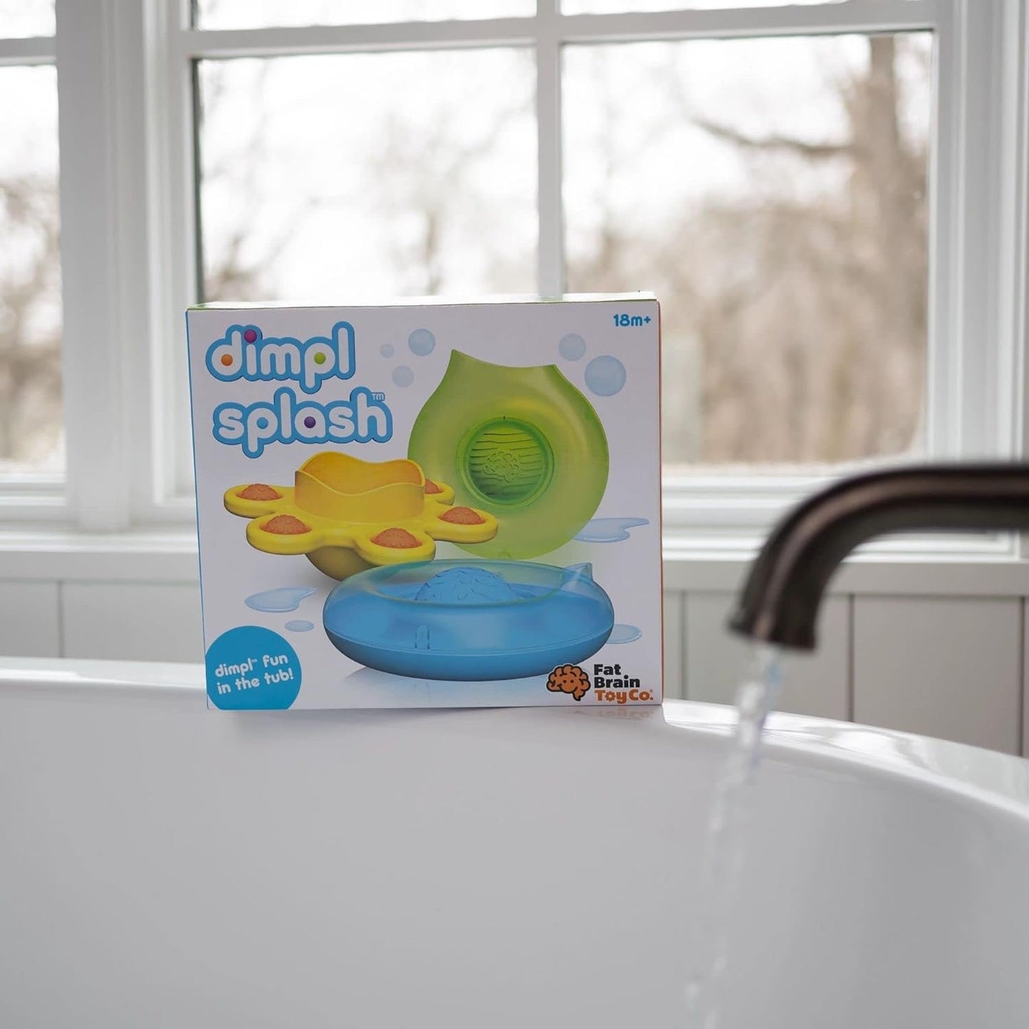 Fat Brain Toys Dimpl Splash - Three Popping Scoop & Pour Bath Toys for Toddlers